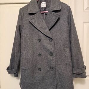 Amazon Essentials Charcoal Double-Breasted Pea Coat